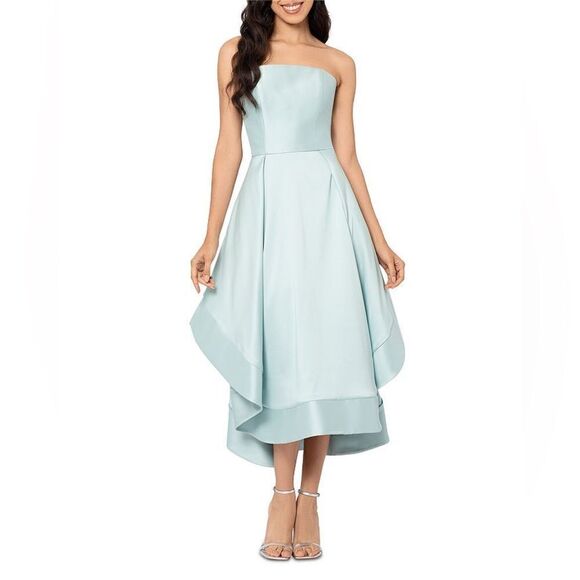 Aqua Formal Mikado Strapless Midi Gown - 100% Exclusive In Mint - Picture 1 of 7